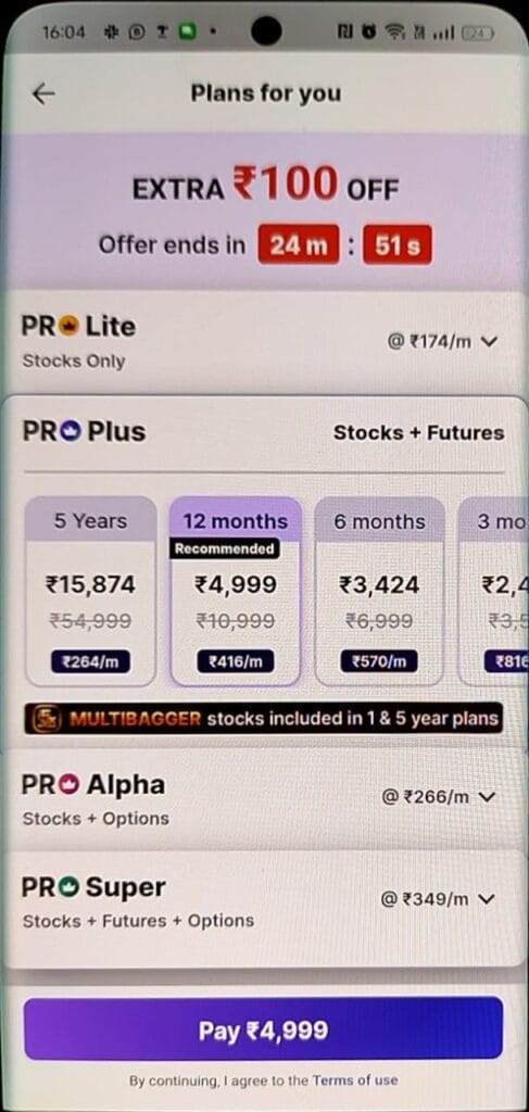 Univest App Charges Per Month